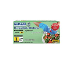 TOP GLOVE Food Handling TPE Disposable Gloves, Blue, S 200's
