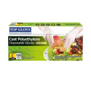 TOP GLOVE Food Handling CPE Disposable Glove, Clear L 100's